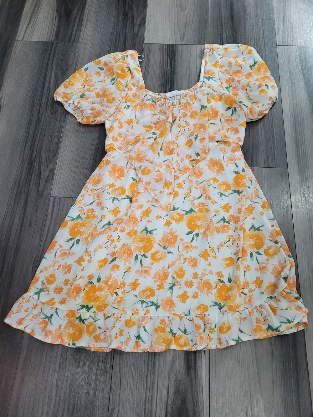 Sienna Sky White Dress with Yellow Floral Pattern
